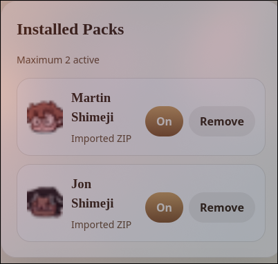 ShimejiFirefox mascot moving along the edge of a page.
